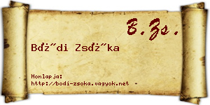 Bódi Zsóka névjegykártya